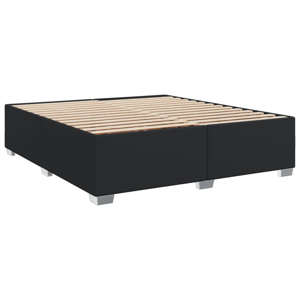 Κρεβάτι Boxspring με Στρώμα Μαύρο 180x200εκ.από Συνθετικό Δέρμα - Pakobazaar