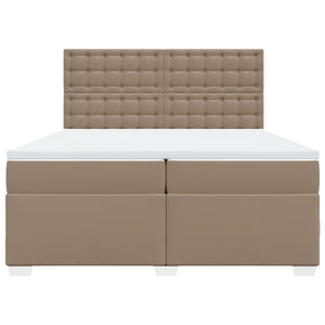 Κρεβάτι Boxspring με Στρώμα Καπουτσίνο 200x200εκ.από Συνθ.Δέρμα - Pakobazaar