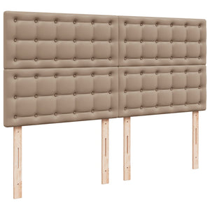 Κρεβάτι Boxspring με Στρώμα Καπουτσίνο 200x200εκ.από Συνθ.Δέρμα - Pakobazaar