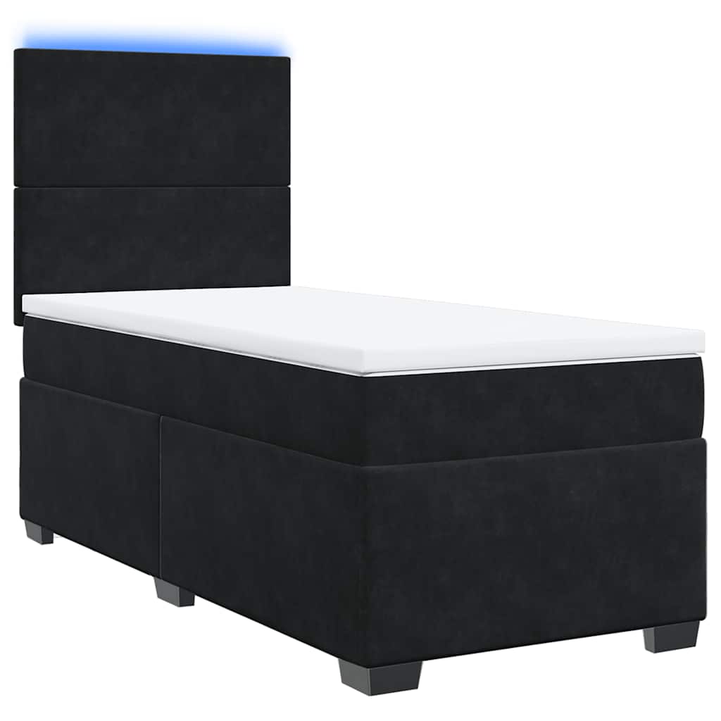 Κρεβάτι Boxspring με Στρώμα Μαύρο 80 x 200 εκ. Βελούδινο - Pakobazaar