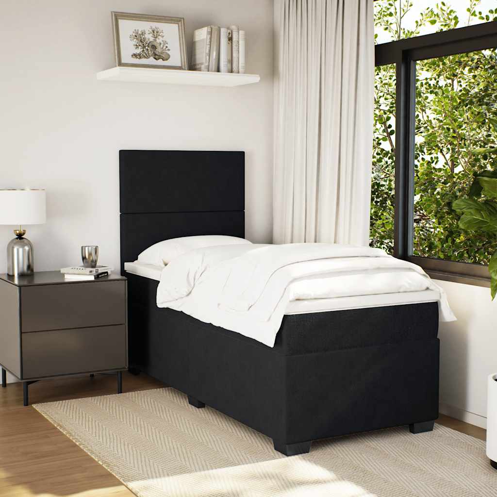 Κρεβάτι Boxspring με Στρώμα Μαύρο 80 x 200 εκ. Βελούδινο - Pakobazaar