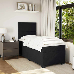 Κρεβάτι Boxspring με Στρώμα Μαύρο 80 x 200 εκ. Βελούδινο - Pakobazaar