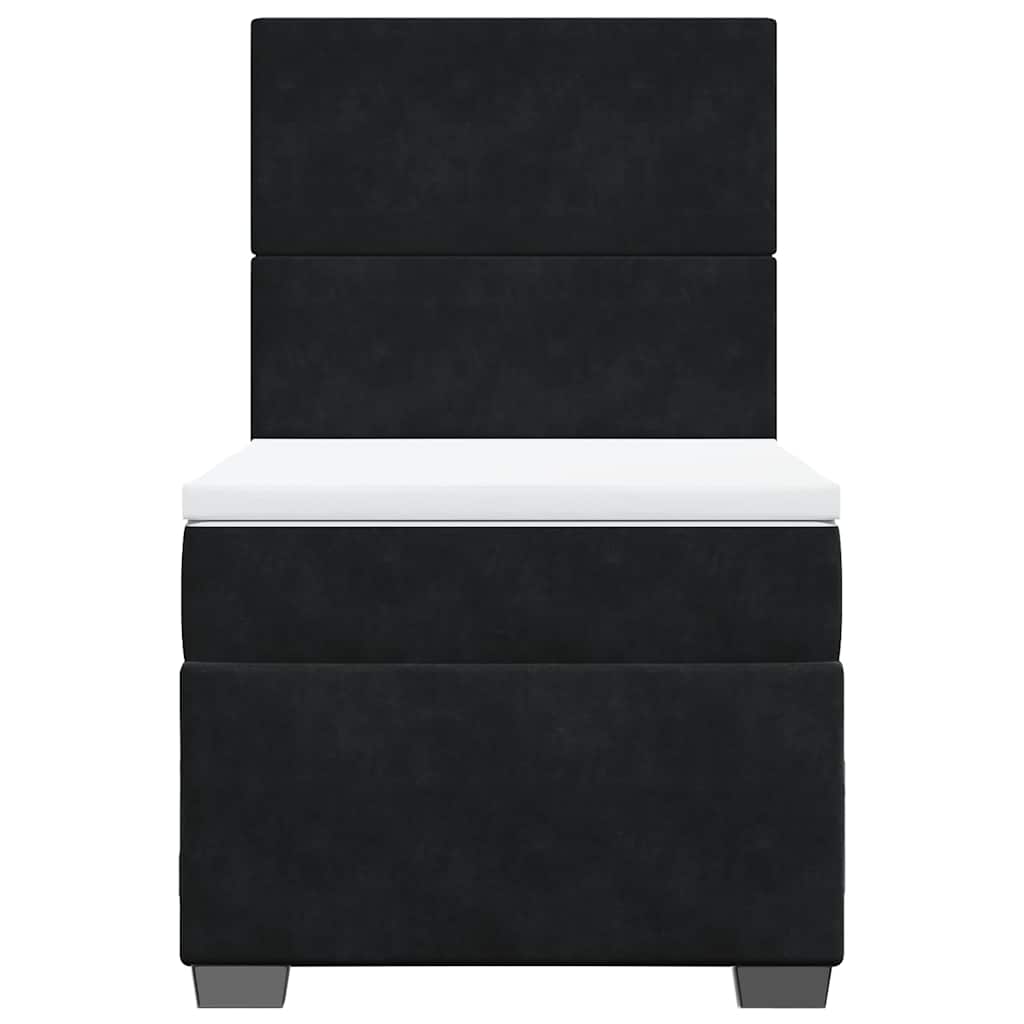 Κρεβάτι Boxspring με Στρώμα Μαύρο 80 x 200 εκ. Βελούδινο - Pakobazaar