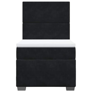 Κρεβάτι Boxspring με Στρώμα Μαύρο 80 x 200 εκ. Βελούδινο - Pakobazaar