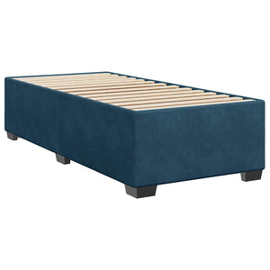Κρεβάτι Boxspring με Στρώμα Μπλε 80 x 200 εκ. Βελούδινο - Pakobazaar