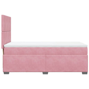 Κρεβάτι Boxspring με Στρώμα Ροζ 80 x 200 εκ. Βελούδινο - Pakobazaar