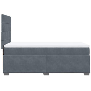 Κρεβάτι Boxspring με Στρώμα Σκούρο Γκρι 80x200 εκ. Βελούδινο