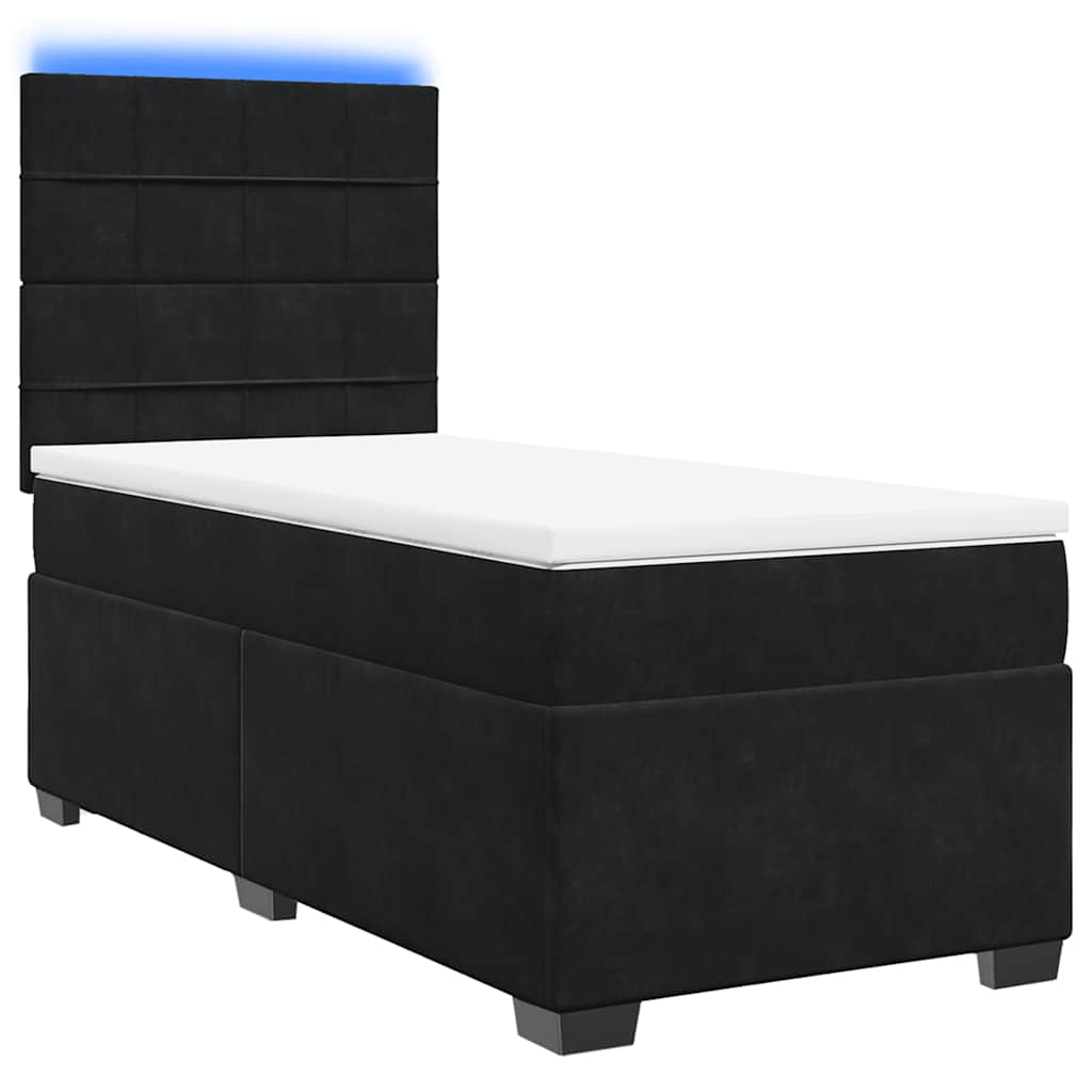 Κρεβάτι Boxspring με Στρώμα Μαύρο 80 x 200 εκ. Βελούδινο - Pakobazaar