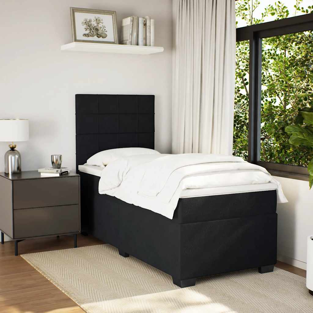 Κρεβάτι Boxspring με Στρώμα Μαύρο 80 x 200 εκ. Βελούδινο - Pakobazaar
