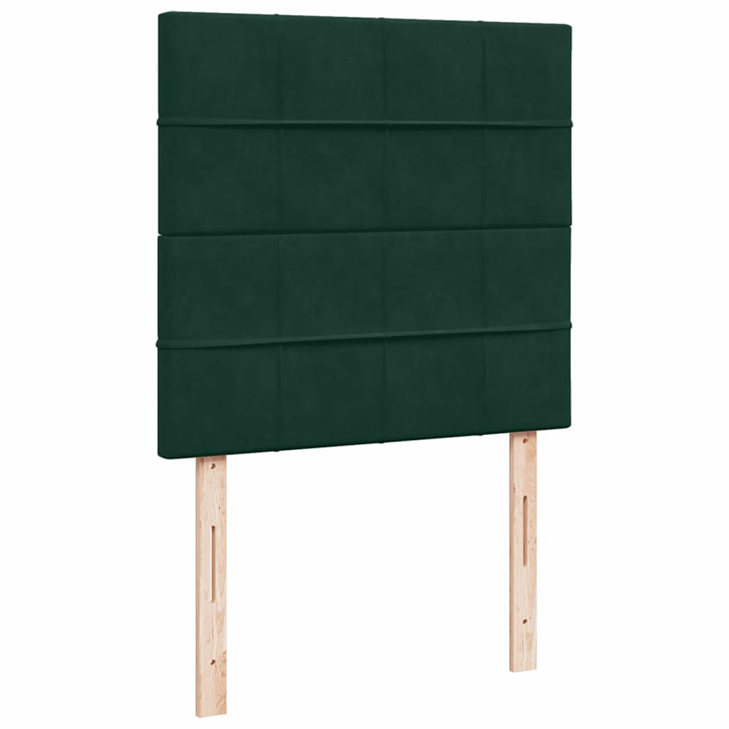 Κρεβάτι Boxspring με Στρώμα Σκούρο Πράσινο 80x200 εκ. Βελούδινο - Pakobazaar