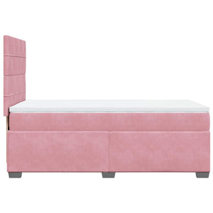 Κρεβάτι Boxspring με Στρώμα Ροζ 80 x 200 εκ. Βελούδινο - Pakobazaar