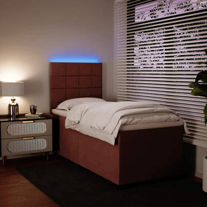 Κρεβάτι Boxspring με Στρώμα Ροζ 80 x 200 εκ. Βελούδινο - Pakobazaar