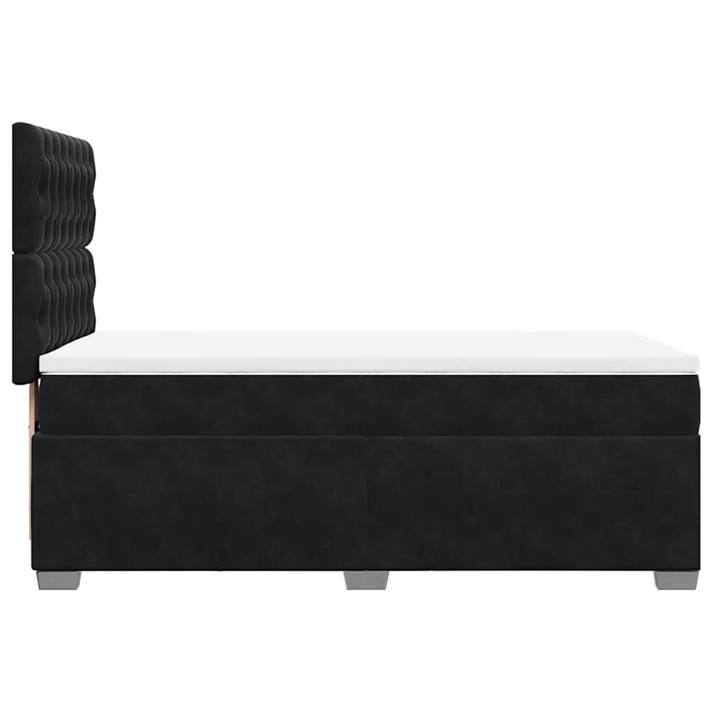 Κρεβάτι Boxspring με Στρώμα Μαύρο 80 x 200 εκ. Βελούδινο - Pakobazaar