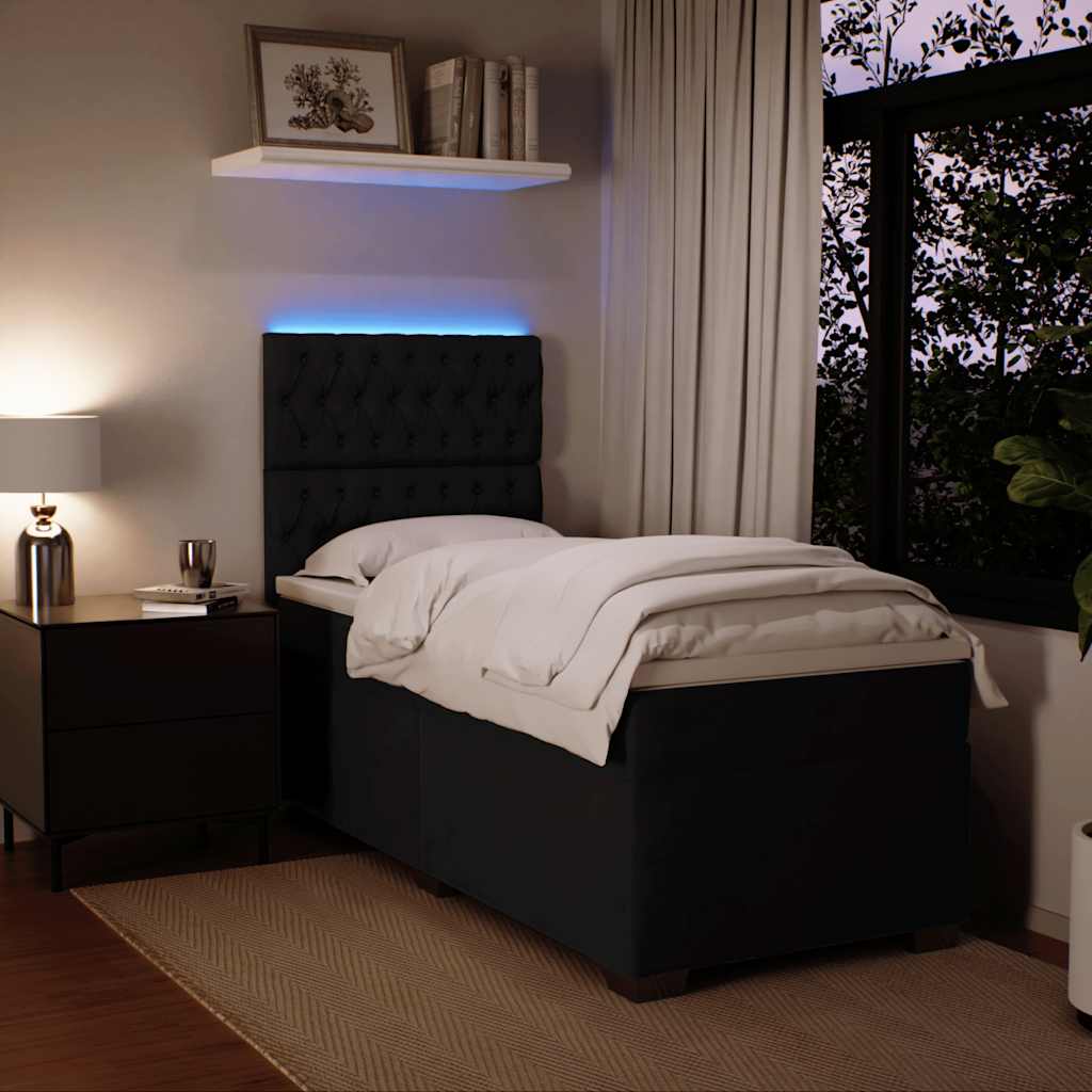 Κρεβάτι Boxspring με Στρώμα Μαύρο 80 x 200 εκ. Βελούδινο - Pakobazaar