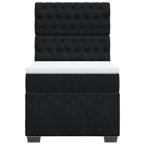 Κρεβάτι Boxspring με Στρώμα Μαύρο 80 x 200 εκ. Βελούδινο - Pakobazaar