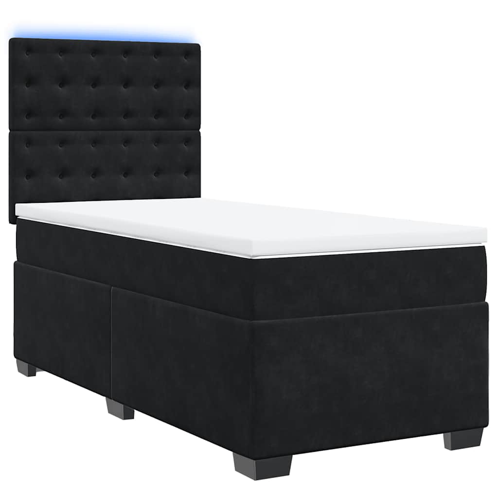 Κρεβάτι Boxspring με Στρώμα Μαύρο 80 x 200 εκ. Βελούδινο - Pakobazaar