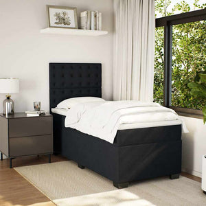 Κρεβάτι Boxspring με Στρώμα Μαύρο 80 x 200 εκ. Βελούδινο - Pakobazaar