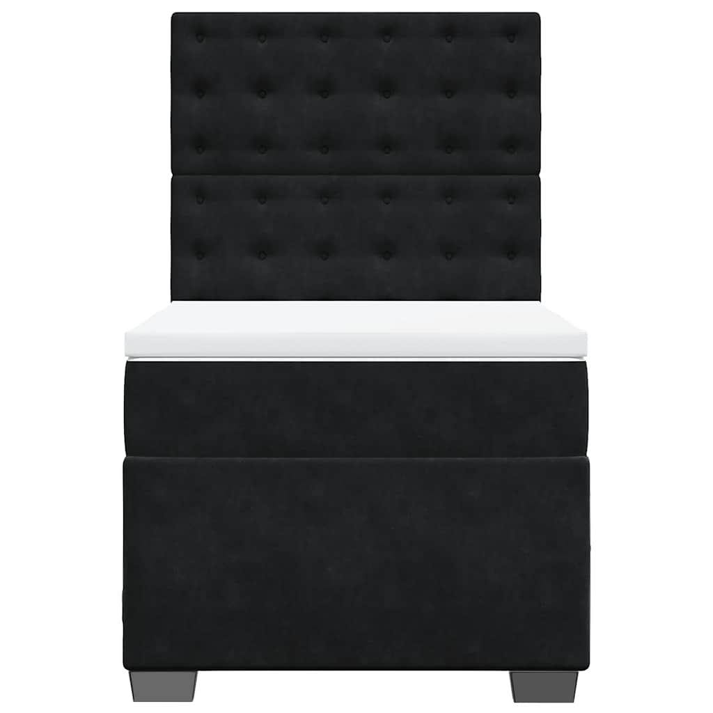 Κρεβάτι Boxspring με Στρώμα Μαύρο 80 x 200 εκ. Βελούδινο - Pakobazaar