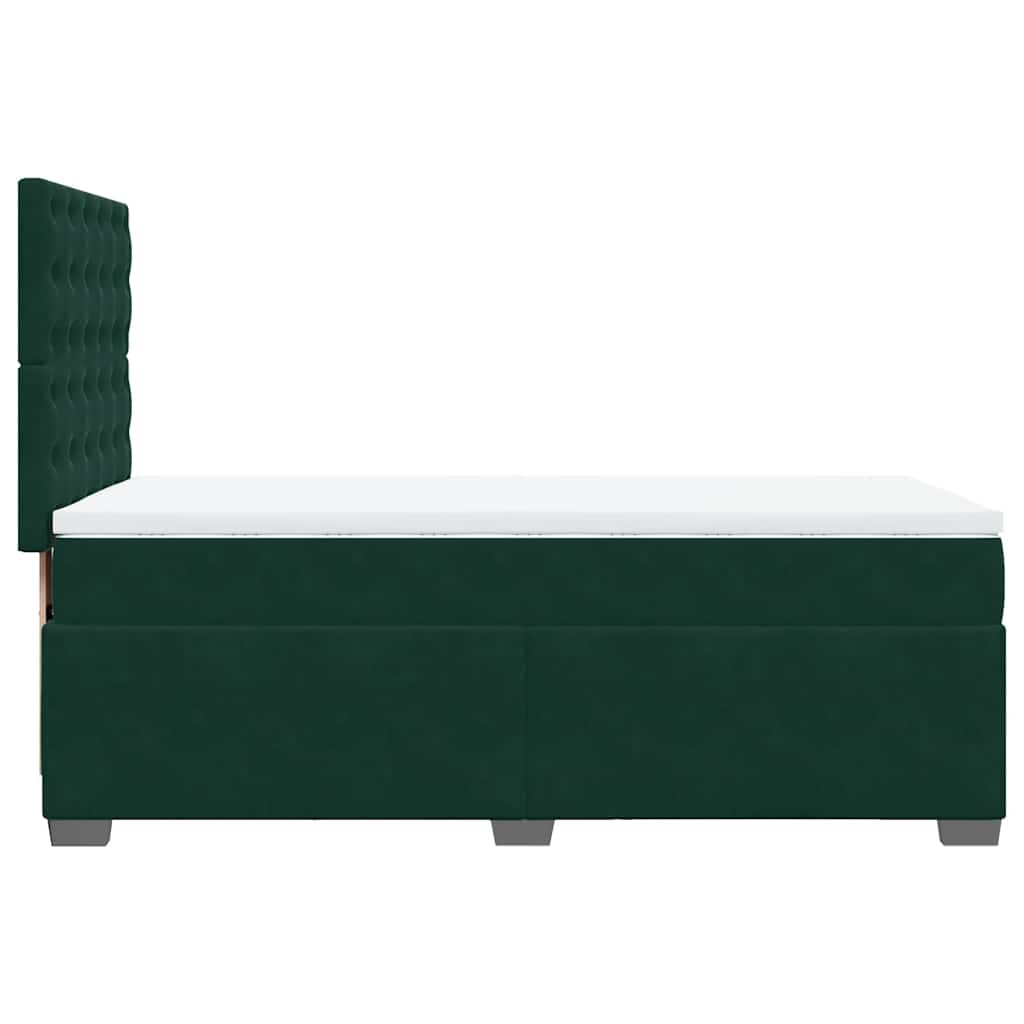 Κρεβάτι Boxspring με Στρώμα Σκούρο Πράσινο 80x200 εκ. Βελούδινο - Pakobazaar