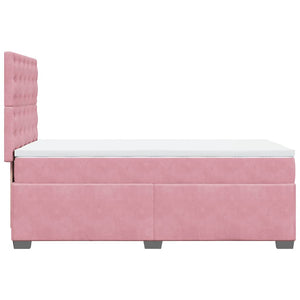 Κρεβάτι Boxspring με Στρώμα Ροζ 80 x 200 εκ. Βελούδινο - Pakobazaar