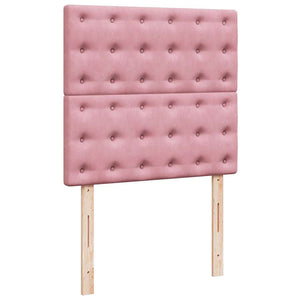 Κρεβάτι Boxspring με Στρώμα Ροζ 80 x 200 εκ. Βελούδινο - Pakobazaar