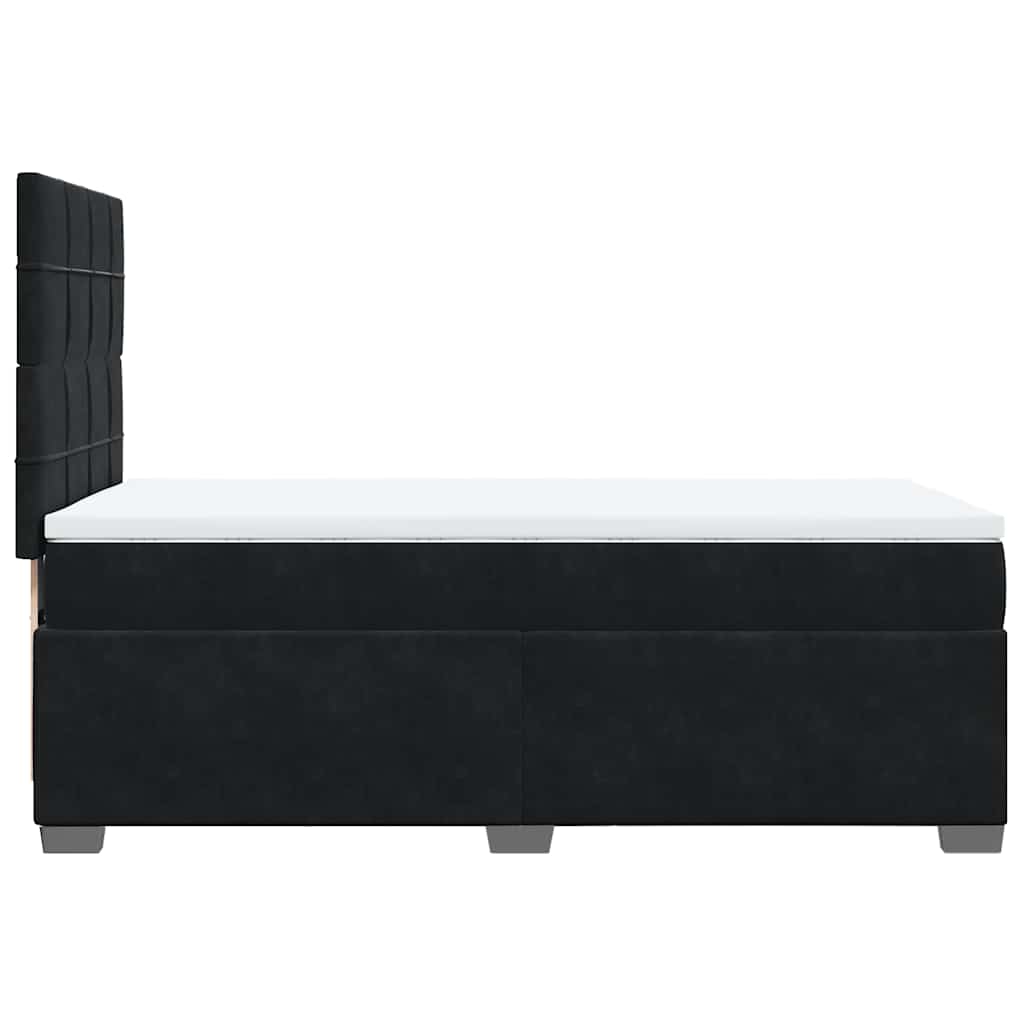 Κρεβάτι Boxspring με Στρώμα Μαύρο 90x190 εκ. Βελούδινο - Pakobazaar