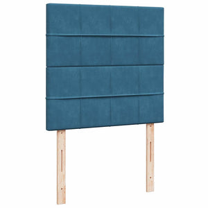Κρεβάτι Boxspring με Στρώμα Μπλε 90x190 εκ. Βελούδινο - Pakobazaar