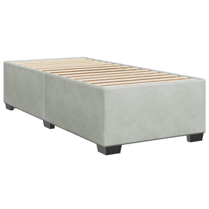 Κρεβάτι Boxspring με Στρώμα Ανοιχτό Γκρι 90x200 εκ. Βελούδινο - Pakobazaar