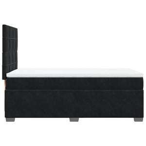 Κρεβάτι Boxspring με Στρώμα Μαύρο 90x200 εκ. Βελούδινο - Pakobazaar