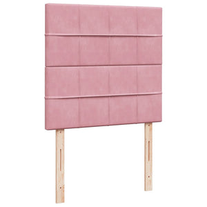 Κρεβάτι Boxspring με Στρώμα Ροζ 90x200 εκ. Βελούδινο - Pakobazaar