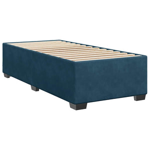 Κρεβάτι Boxspring με Στρώμα Μπλε 90x200 εκ. Βελούδινο - Pakobazaar