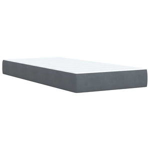 Κρεβάτι Boxspring με Στρώμα Σκούρο Γκρι 100x200 εκ. Βελούδινο - Pakobazaar