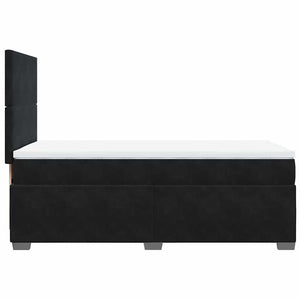 Κρεβάτι Boxspring με Στρώμα Μαύρο 100x200 εκ. Βελούδινο - Pakobazaar