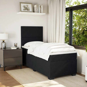 Κρεβάτι Boxspring με Στρώμα Μαύρο 100x200 εκ. Βελούδινο - Pakobazaar