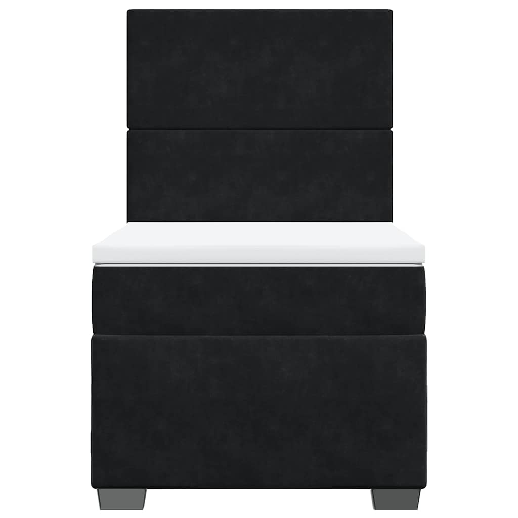 Κρεβάτι Boxspring με Στρώμα Μαύρο 100x200 εκ. Βελούδινο - Pakobazaar
