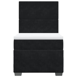 Κρεβάτι Boxspring με Στρώμα Μαύρο 100x200 εκ. Βελούδινο - Pakobazaar