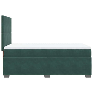 Κρεβάτι Boxspring με Στρώμα Σκούρο Πράσινο 100x200εκ. Βελούδινο