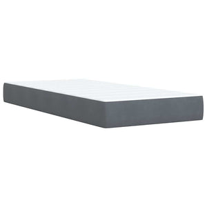 Κρεβάτι Boxspring με Στρώμα Σκούρο Γκρι 100x200 εκ. Βελούδινο - Pakobazaar