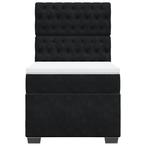 Κρεβάτι Boxspring με Στρώμα Μαύρο 100x200 εκ. Βελούδινο - Pakobazaar