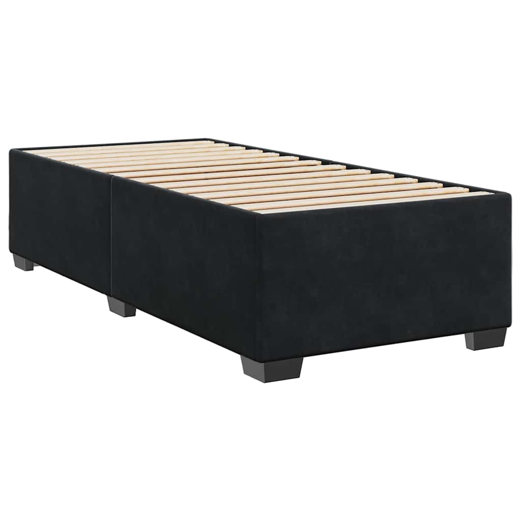 Κρεβάτι Boxspring με Στρώμα Μαύρο 100x200 εκ. Βελούδινο - Pakobazaar