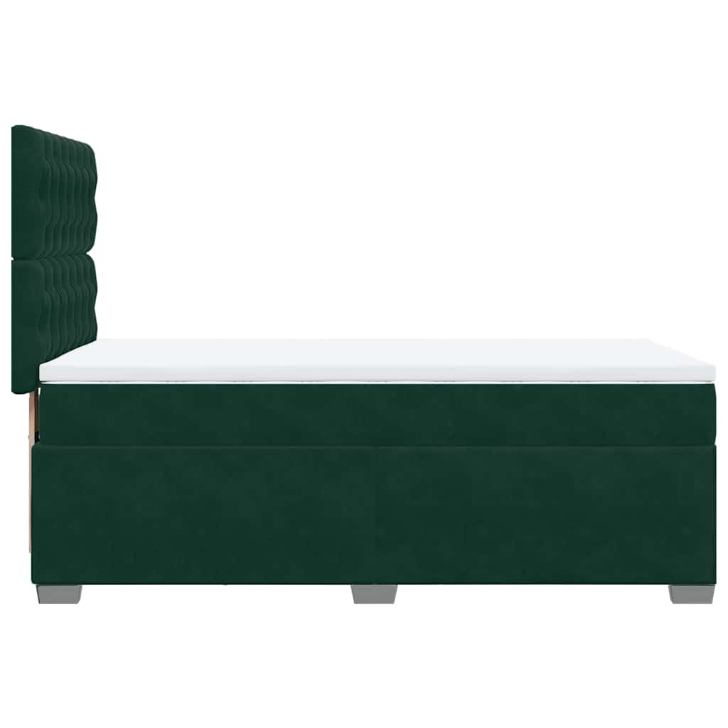 Κρεβάτι Boxspring με Στρώμα Σκούρο Πράσινο 100x200εκ. Βελούδινο