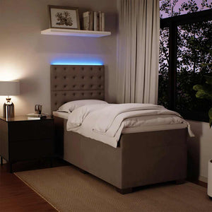 Κρεβάτι Boxspring με Στρώμα Ανοιχτό Γκρι 100x200 εκ. Βελούδινο - Pakobazaar