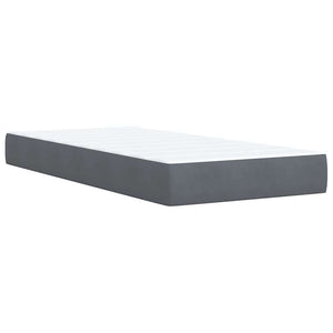 Κρεβάτι Boxspring με Στρώμα Σκούρο Γκρι 100x200 εκ. Βελούδινο - Pakobazaar