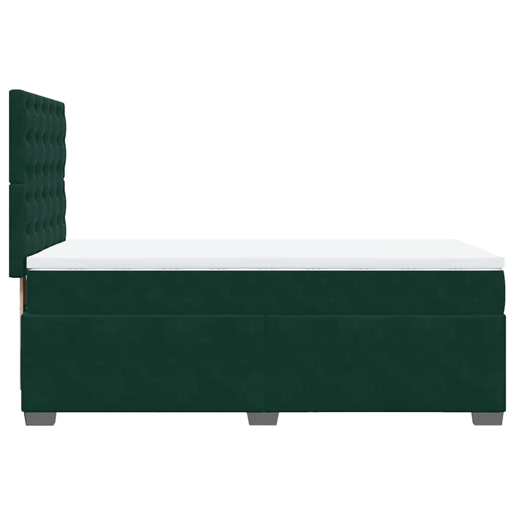 Κρεβάτι Boxspring με Στρώμα Σκούρο Πράσινο 100x200εκ. Βελούδινο