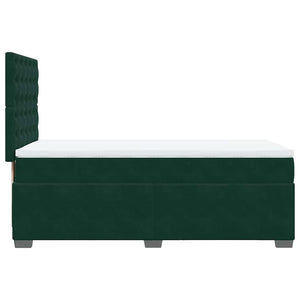 Κρεβάτι Boxspring με Στρώμα Σκούρο Πράσινο 100x200εκ. Βελούδινο
