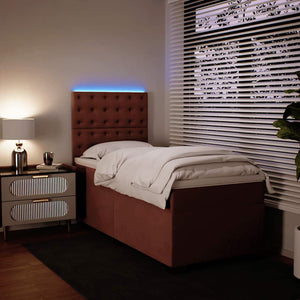 Κρεβάτι Boxspring με Στρώμα Ροζ 100x200 εκ. Βελούδινο - Pakobazaar