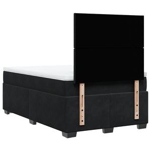 Κρεβάτι Boxspring με Στρώμα Μαύρο 120x190 εκ. Βελούδινο - Pakobazaar