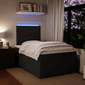 Κρεβάτι Boxspring με Στρώμα Μαύρο 120x190 εκ. Βελούδινο - Pakobazaar