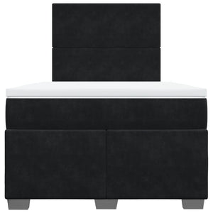 Κρεβάτι Boxspring με Στρώμα Μαύρο 120x190 εκ. Βελούδινο - Pakobazaar
