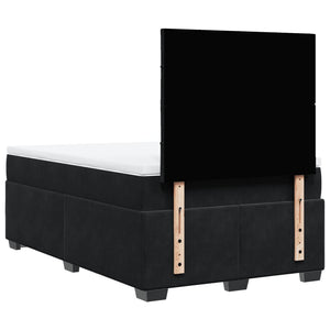 Κρεβάτι Boxspring με Στρώμα Μαύρο 120x190 εκ. Βελούδινο - Pakobazaar